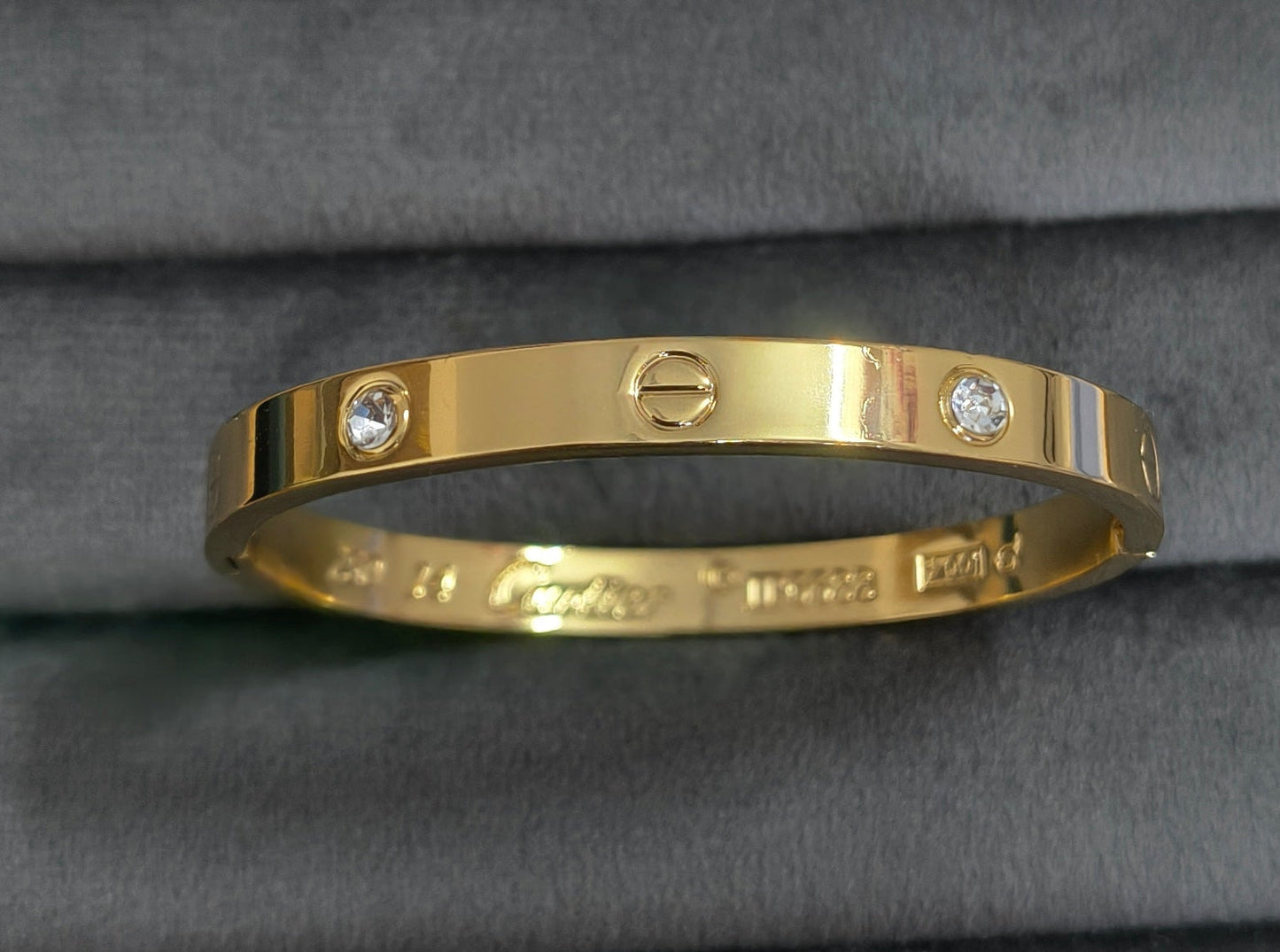 Antitarnish Golden Plain Timeless Love 18K Gold Plated Bracelet
