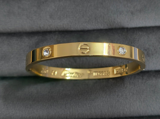 Antitarnish Golden Plain Timeless Love 18K Gold Plated Bracelet